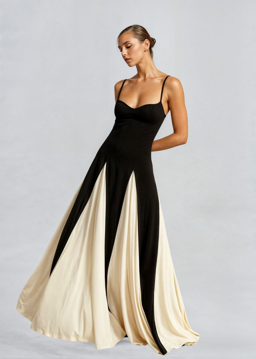 Brandara – Vestido Longo com Corpete Coração