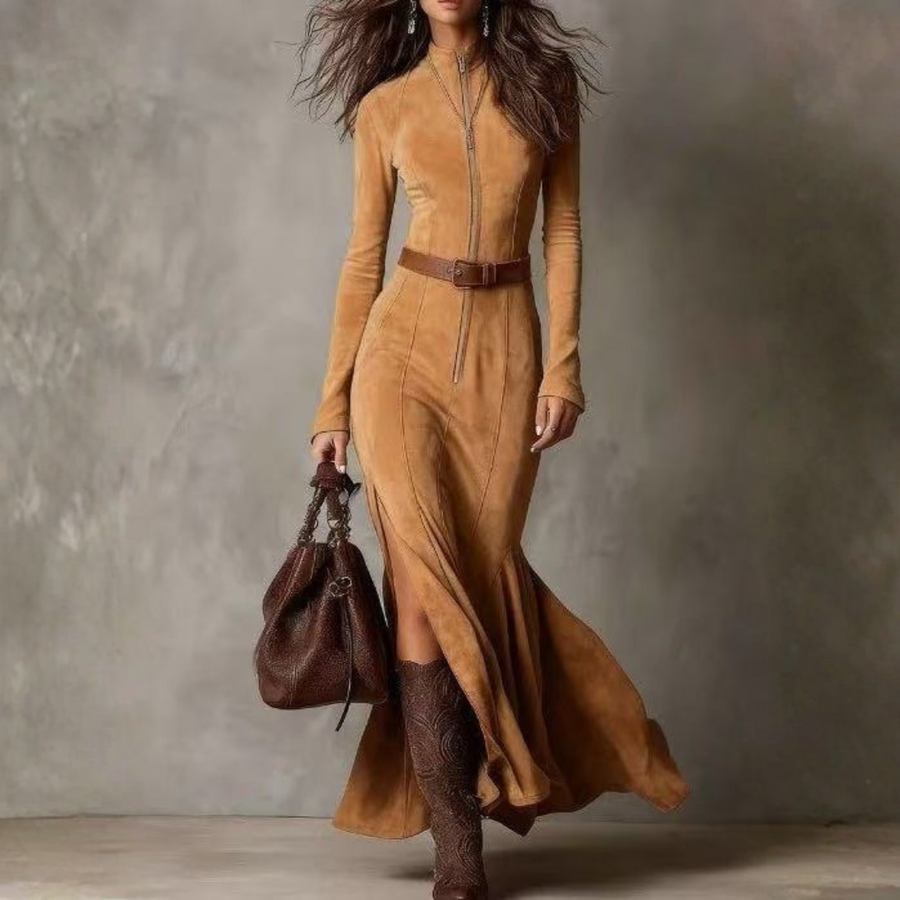 Freixiel – Vestido Longo de Camurça