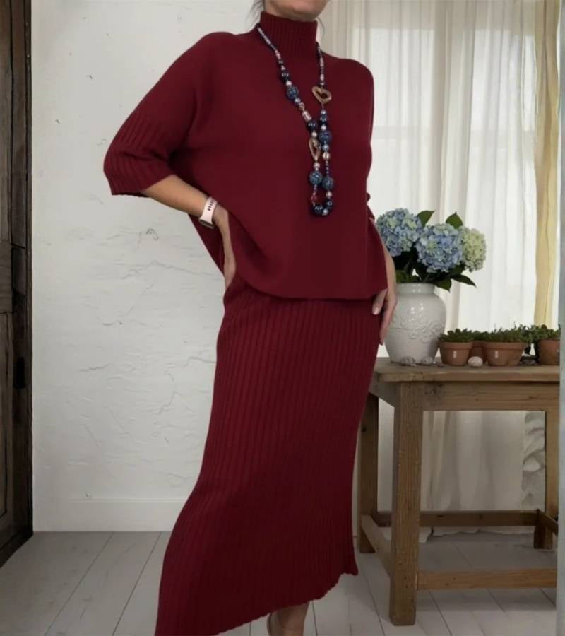 Belver – Conjunto de Malha com Saia Midi