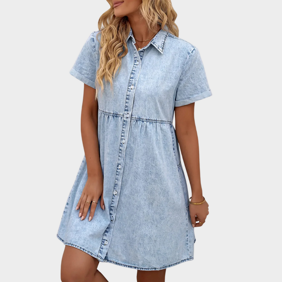 Buarcos – Vestido de Ganga de Manga Curta