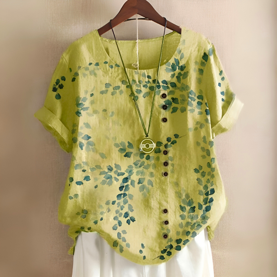 Guadalupe – Blusa com Estampado de Folhas