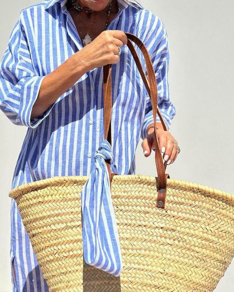 Estói – Vestido Camiseiro às Riscas