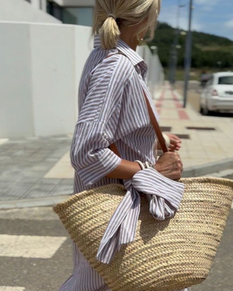 Estói – Vestido Camiseiro às Riscas
