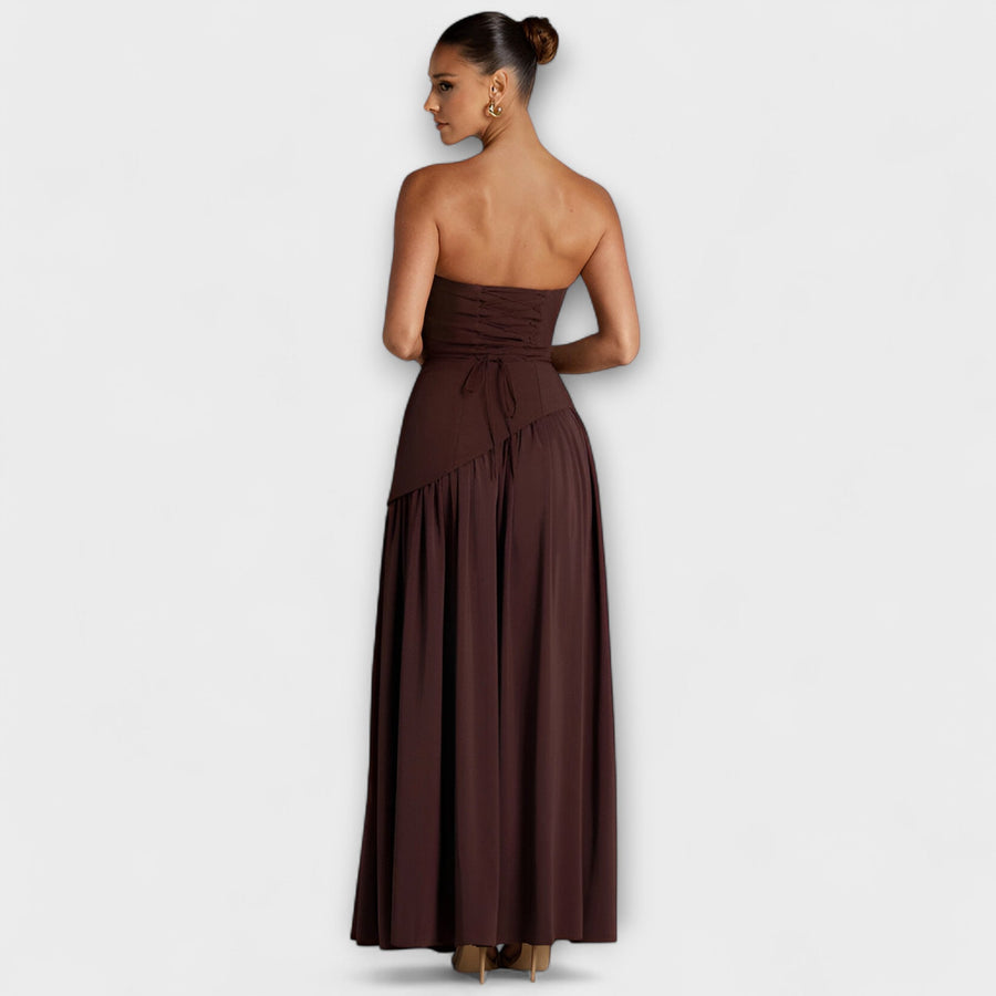 Barrancos – Vestido Maxi Bicolor com Racha