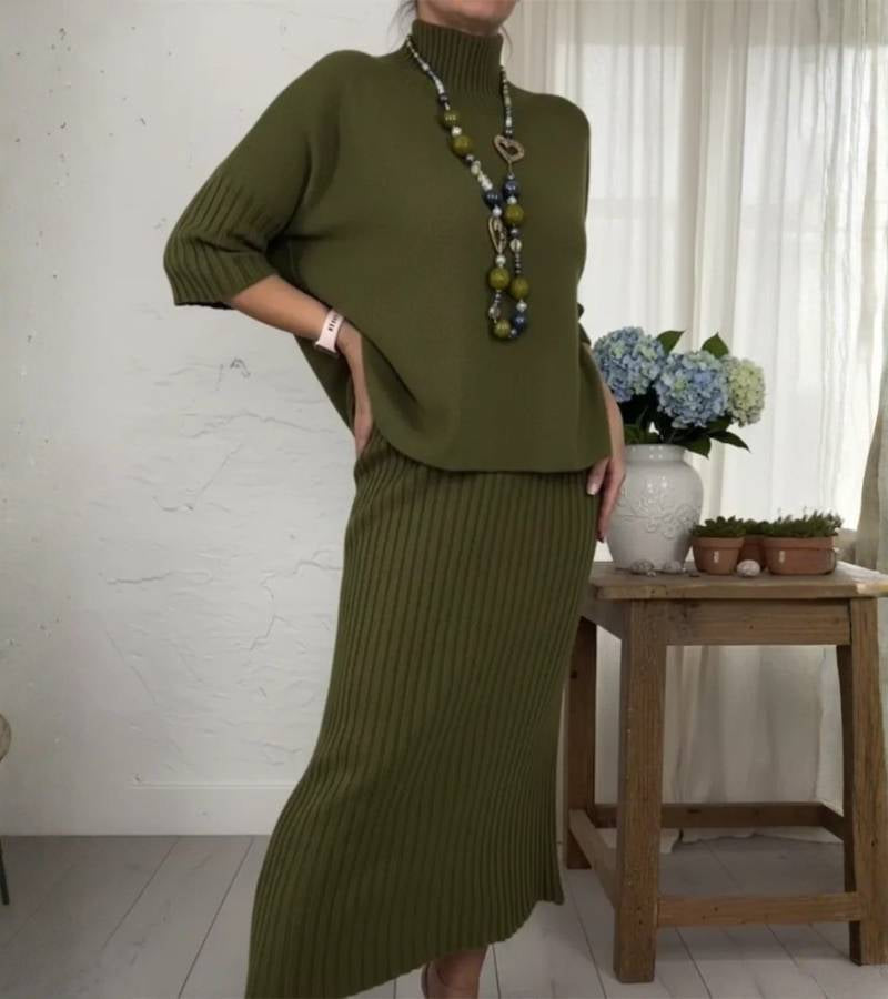 Belver – Conjunto de Malha com Saia Midi