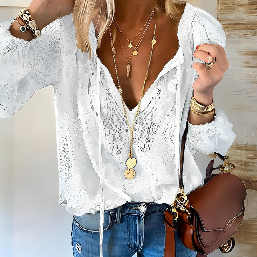 Zebreira – Blusa de Croché com Renda