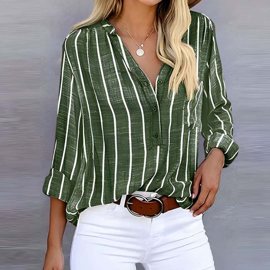 Landeira – Camisa de Linho com Riscas e Botões