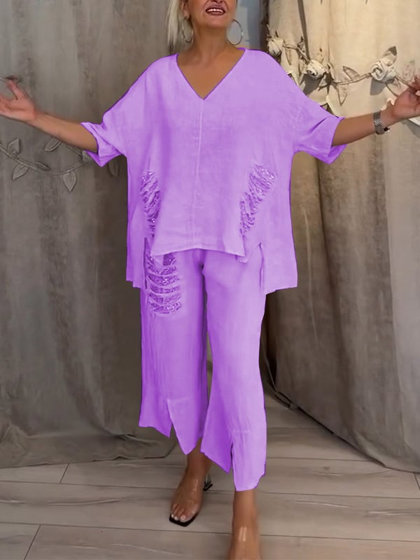 Lamas de Mouro – Conjunto de Blusa e Calças Largas