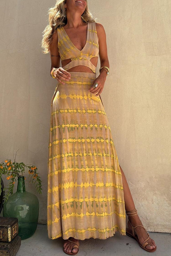 Pitões das Júnias – Vestido Longo de Algodão com Recortes