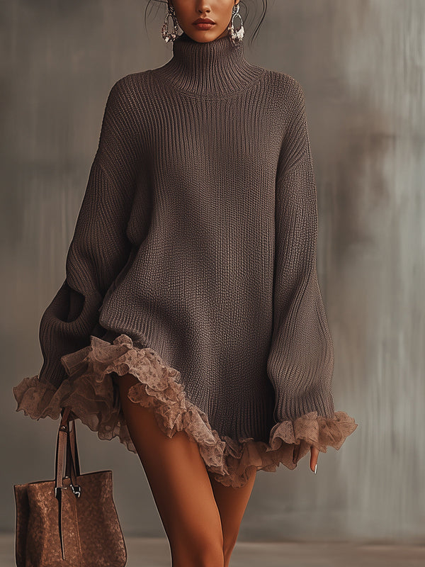Sabugueiro – Vestido de Malha com Folho