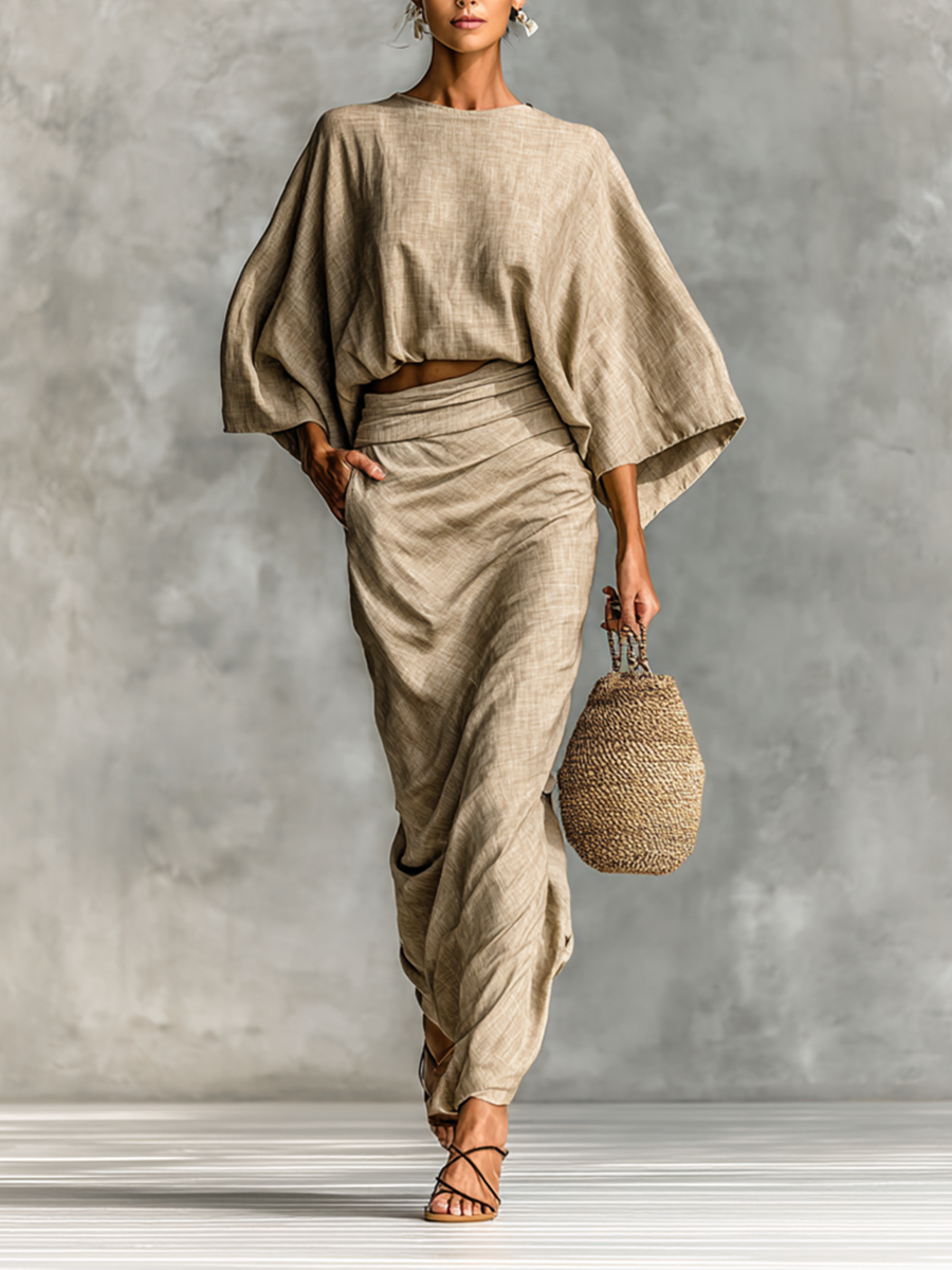 Avelanoso – Conjunto de Blusa e Saia Longa
