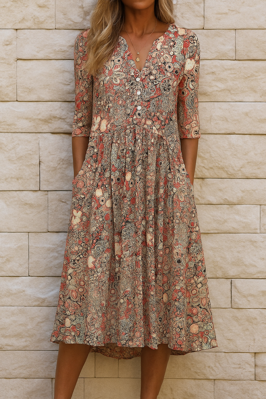 Vilachã – Vestido com Decote em V