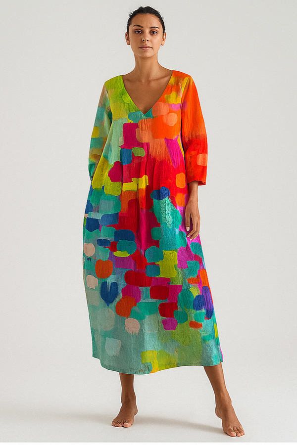 Reguengos – Vestido Fluido com Decote em V