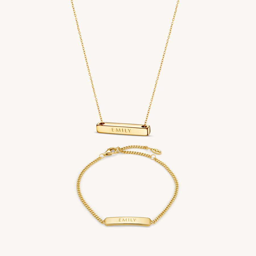 São Jorge – Conjunto Colar e Pulseira Gravável
