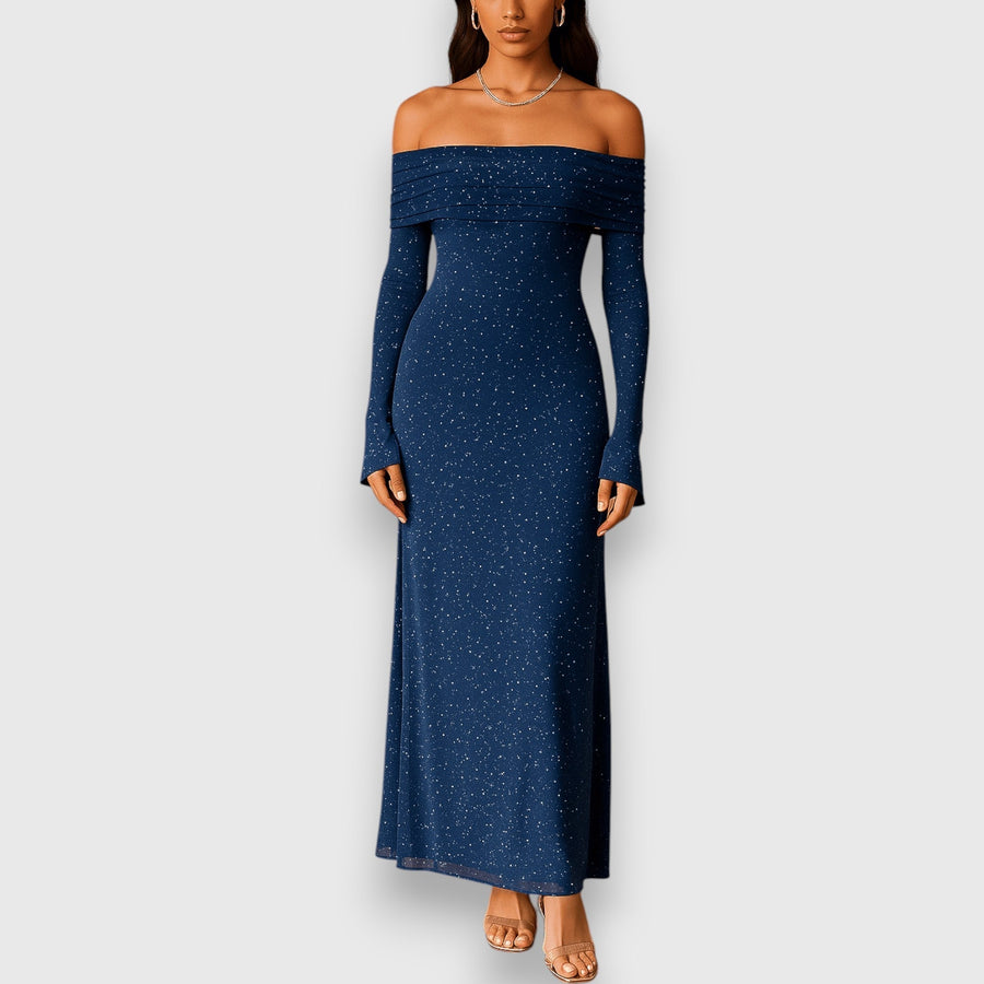 Vendas Novas – Vestido Maxi de Ombros Descobertos