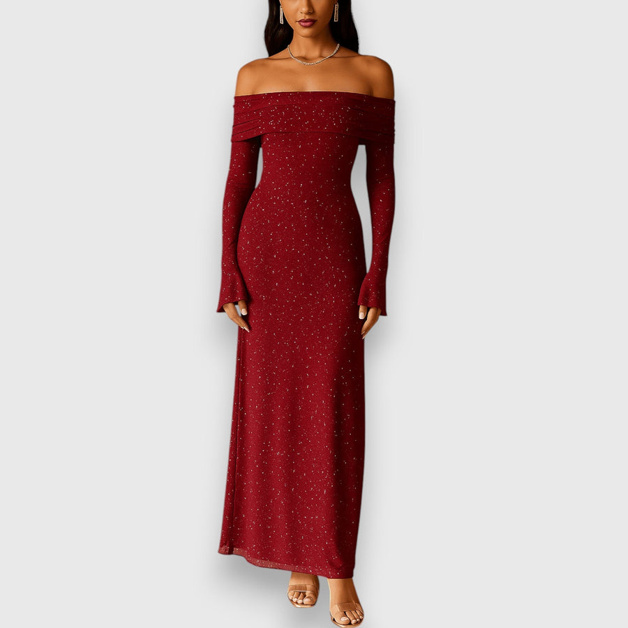 Vendas Novas – Vestido Maxi de Ombros Descobertos