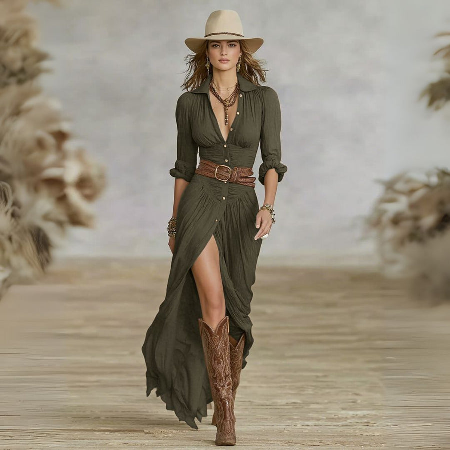Bragança – Vestido Maxi com Cinto