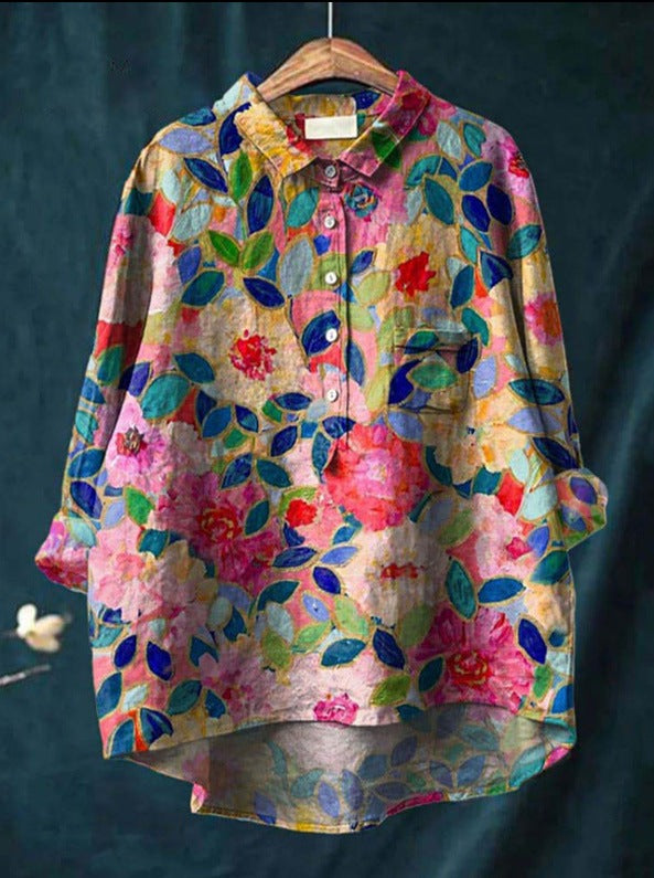 Salgueiros – Blusa Floral de Corte Solto