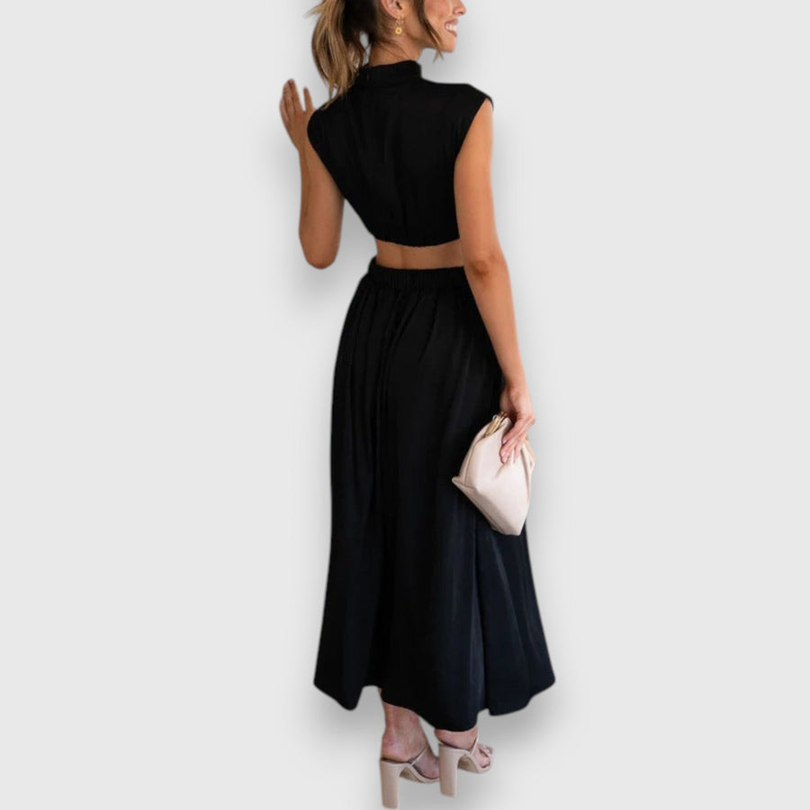 Mora – Vestido Maxi com Recortes na Cintura