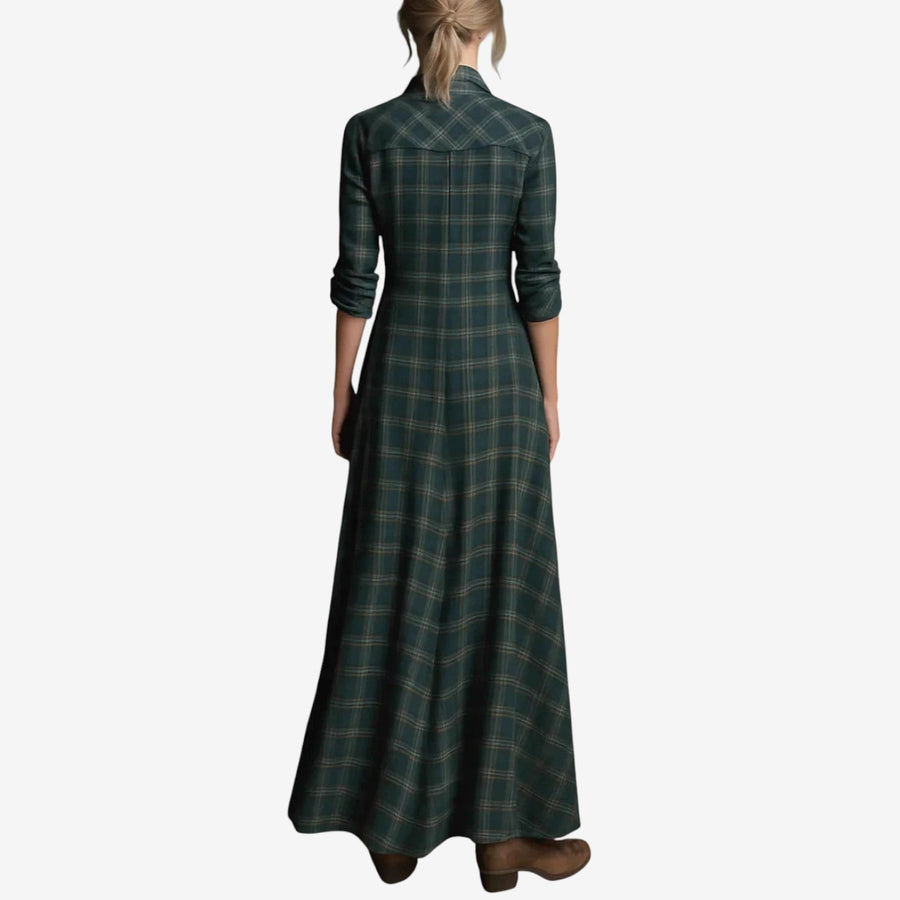 Picote – Vestido Camiseiro Longo de Xadrez