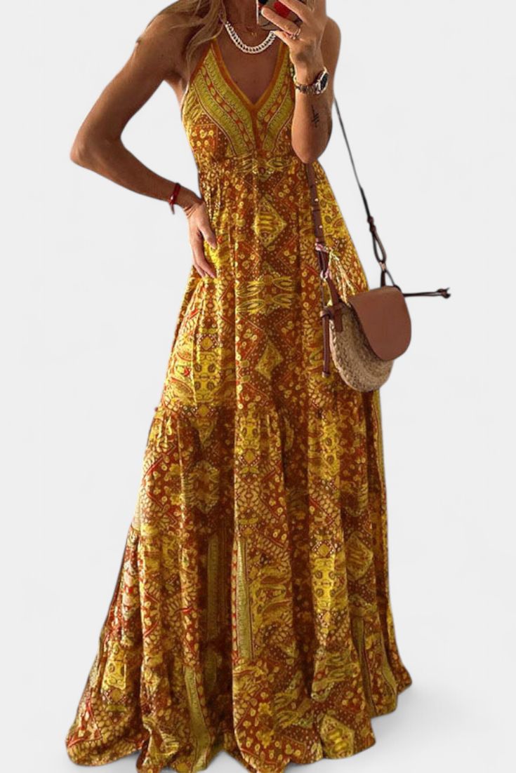 Constância – Vestido Floral de Alças
