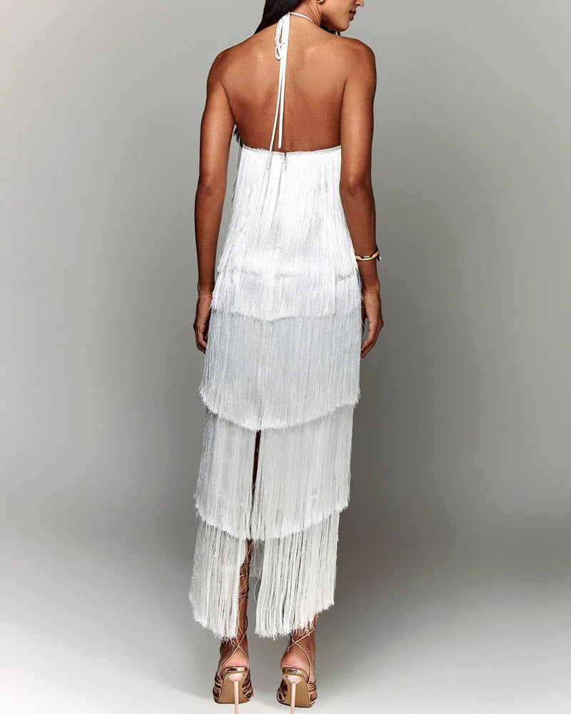 Brejão – Vestido com Borlas e Costas Abertas