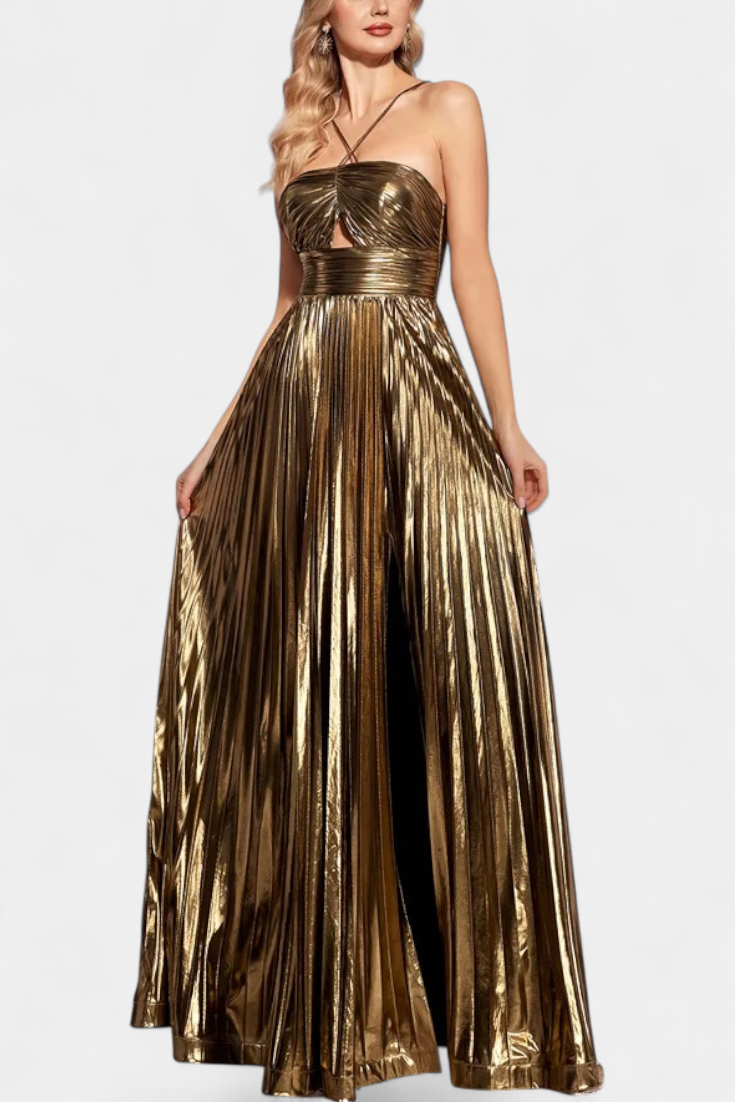 Tabuaço – Vestido Maxi Metalizado