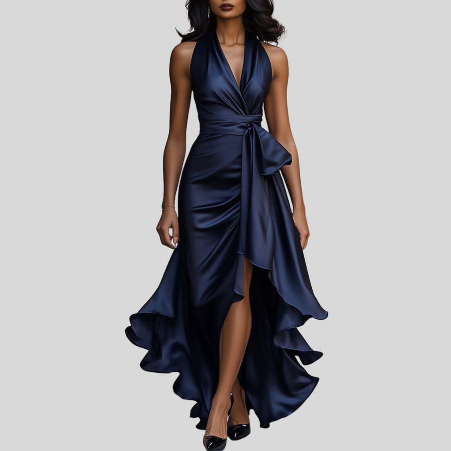 Vila de Rei – Vestido Maxi de Cetim para Noite