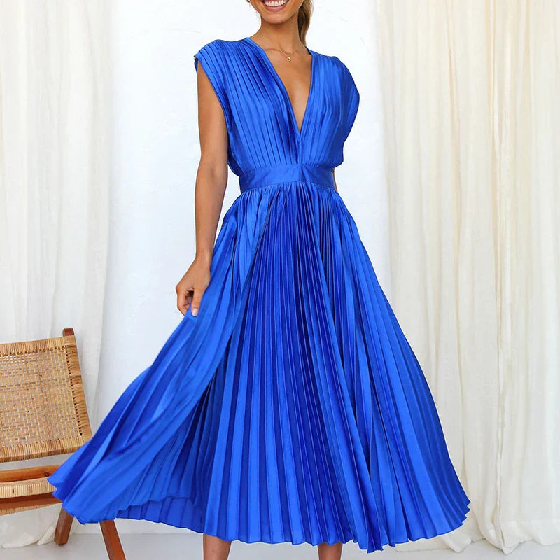 Ribalonga – Vestido Midi de Seda sem Mangas