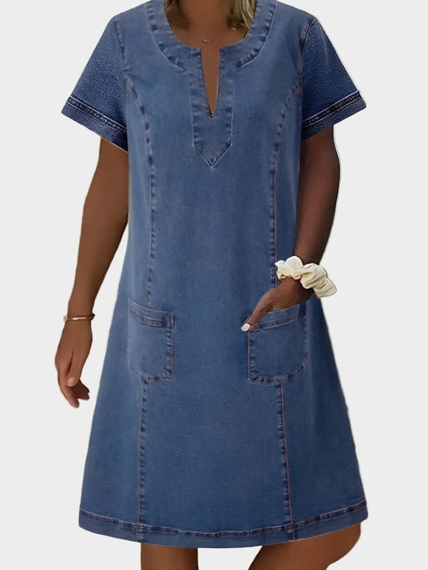 Ovar – Vestido de Ganga Corte Evasê