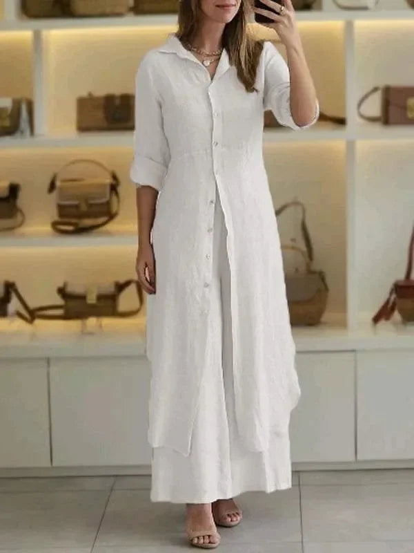 Vila Ruiva – Conjunto de Chemise e Calças Amplas