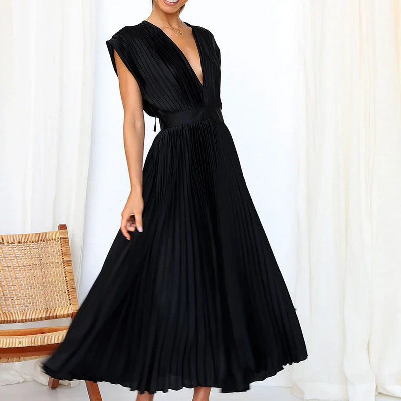Ribalonga – Vestido Midi de Seda sem Mangas