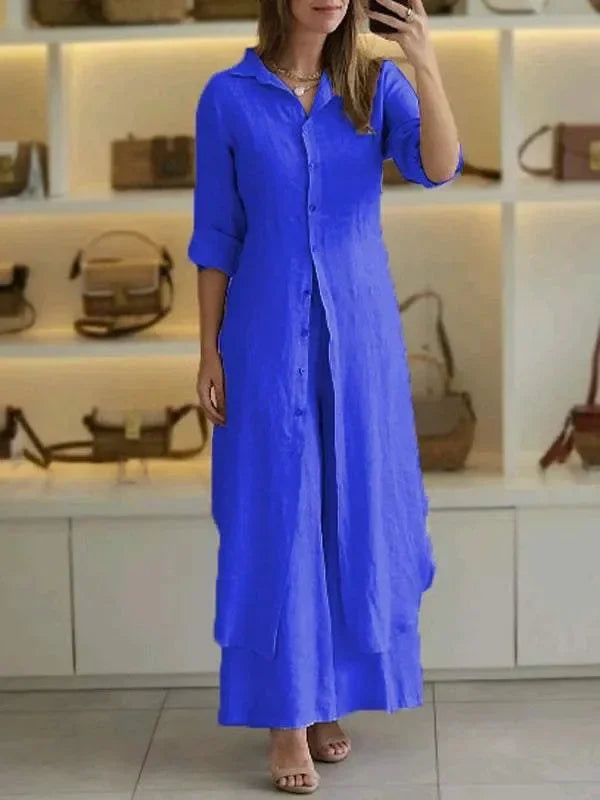 Vila Ruiva – Conjunto de Chemise e Calças Amplas