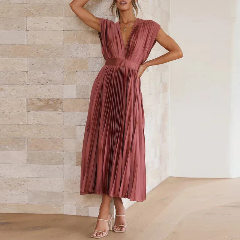 Ribalonga – Vestido Midi de Seda sem Mangas