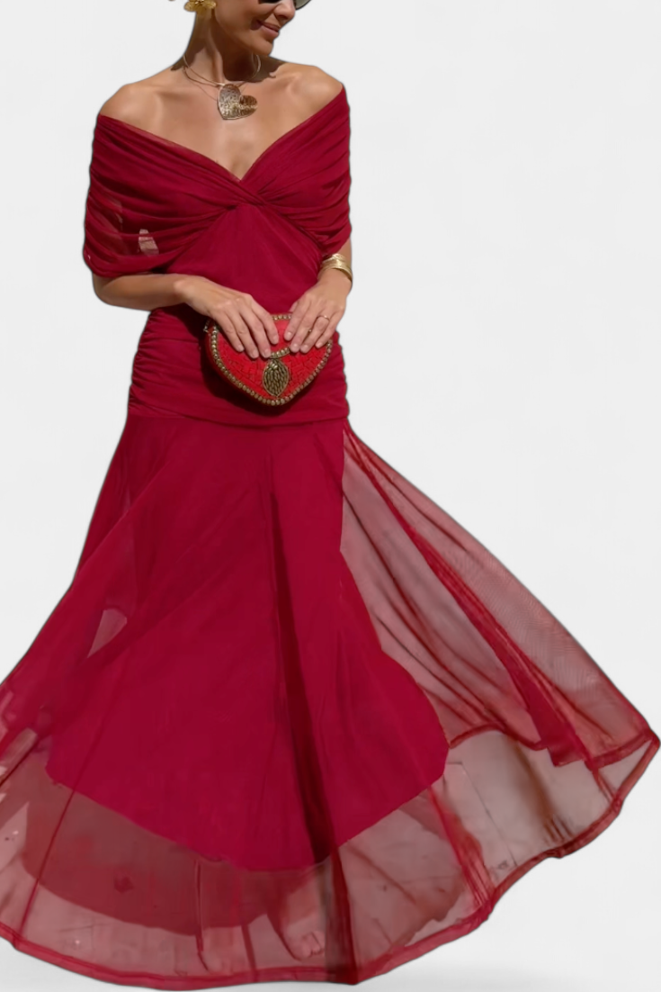 Vilarandelo – Vestido Largo de Flores com Decote em V