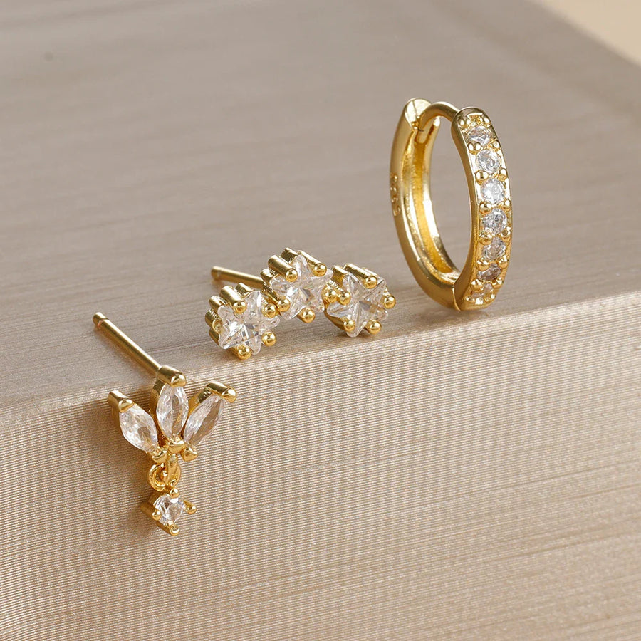 Terceira – Conjunto de Brincos com Cristais