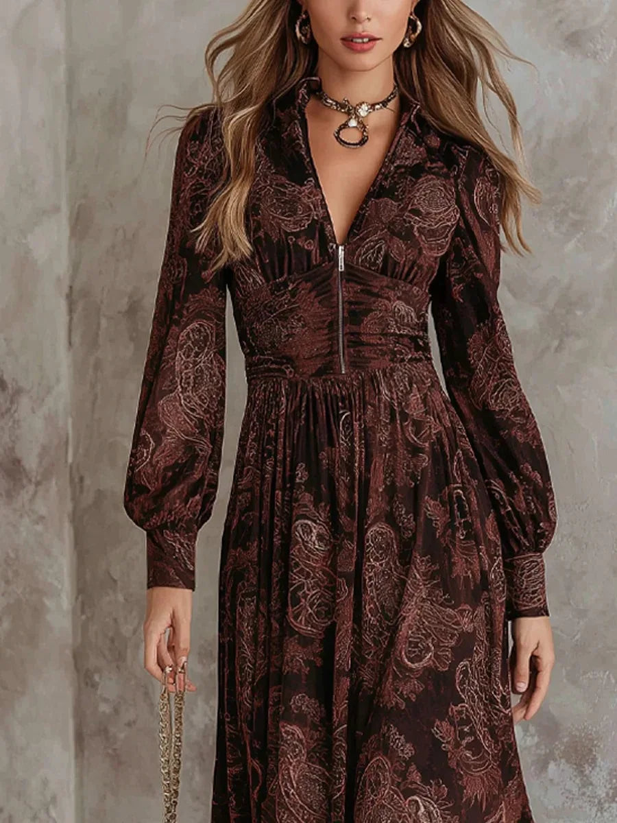 Argozelo – Vestido Amplo com Padrão Paisley