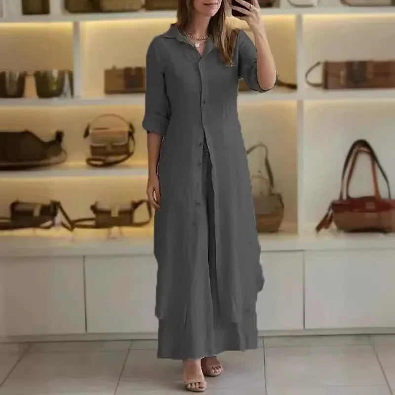 Vila Ruiva – Conjunto de Chemise e Calças Amplas