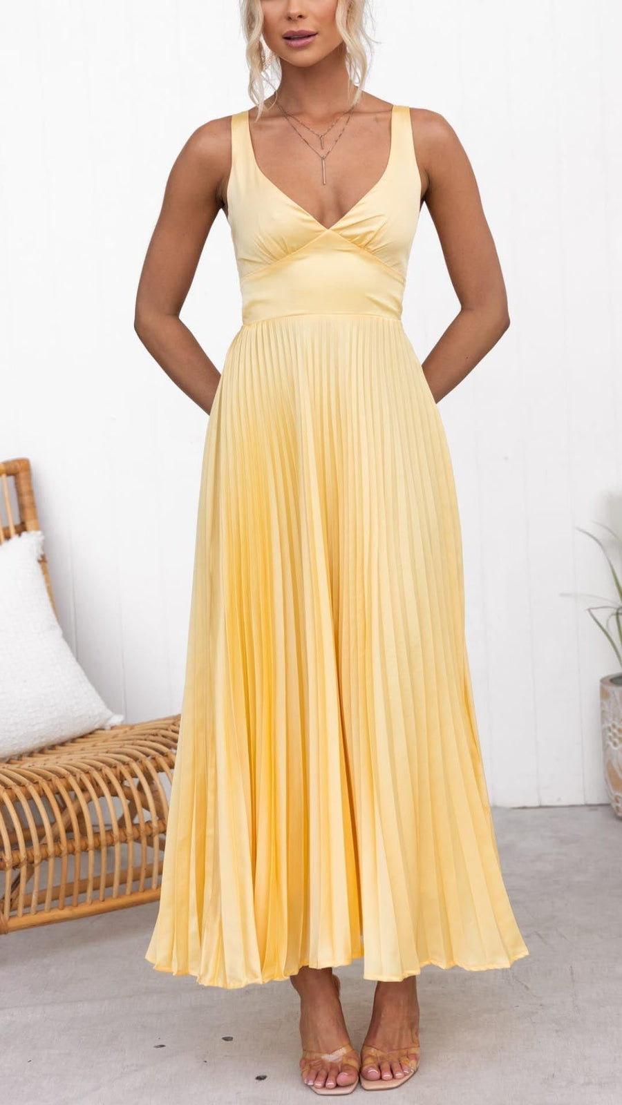 Provesende – Vestido Longo Plissado