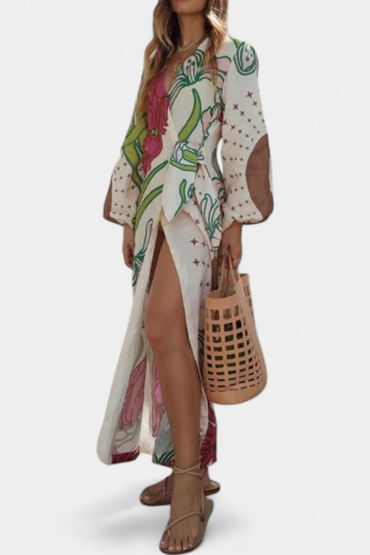 Almourol – Vestido Kimono Estampado