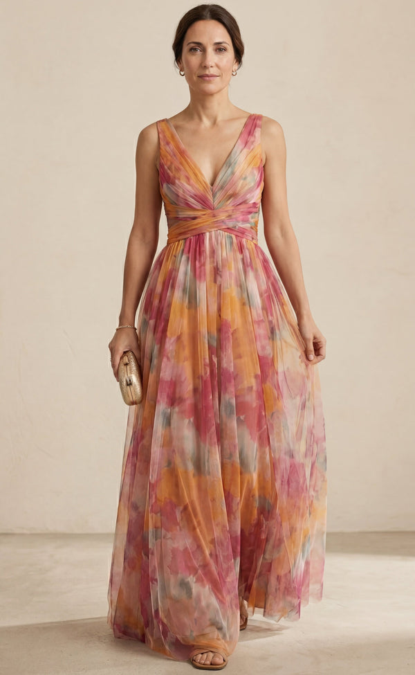 Mirandela – Vestido Longo Floral em Chiffon