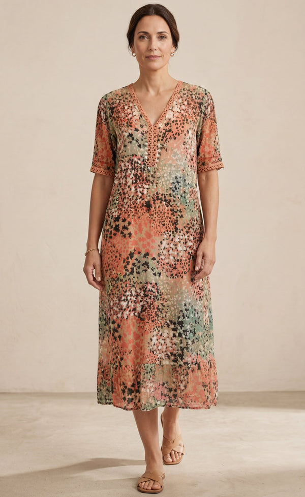 Apúlia – Vestido Midi com Decote em V