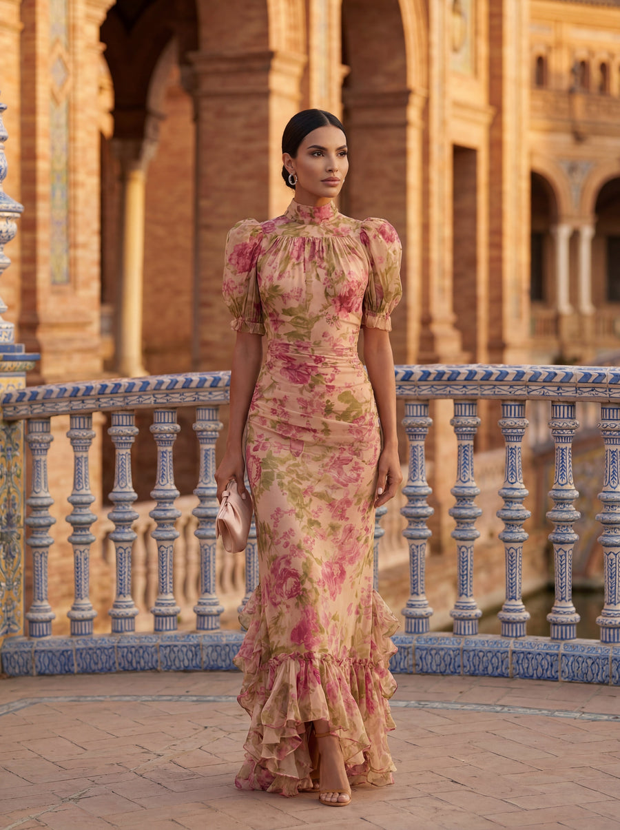 Sabrosa – Vestido Floral em Aguarela