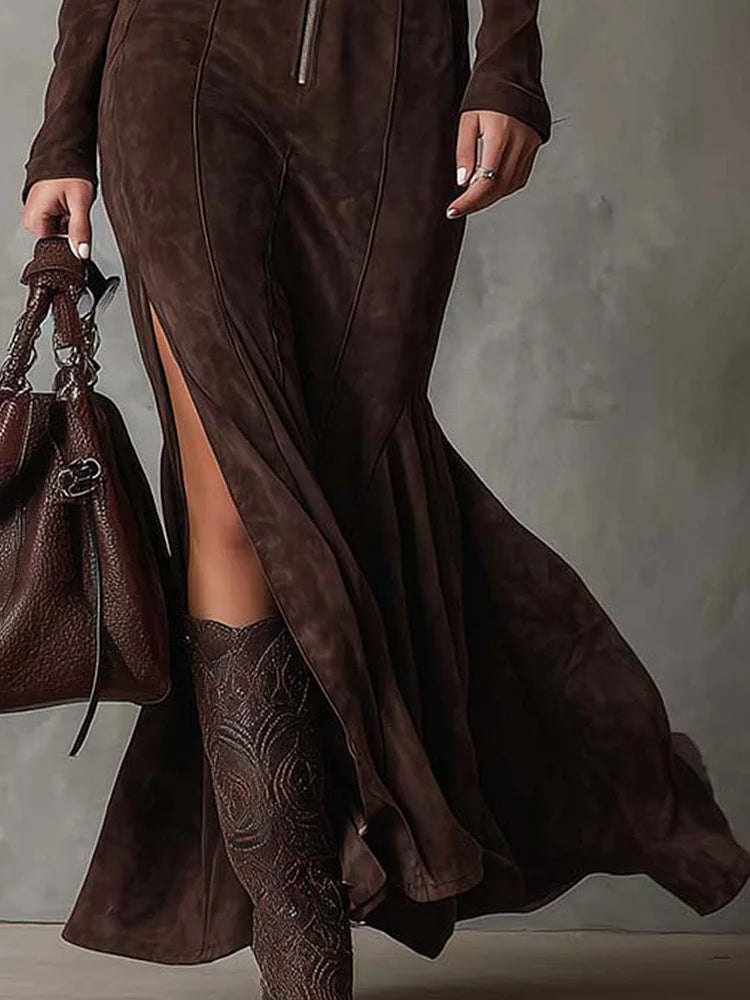 Freixiel – Vestido Longo de Camurça