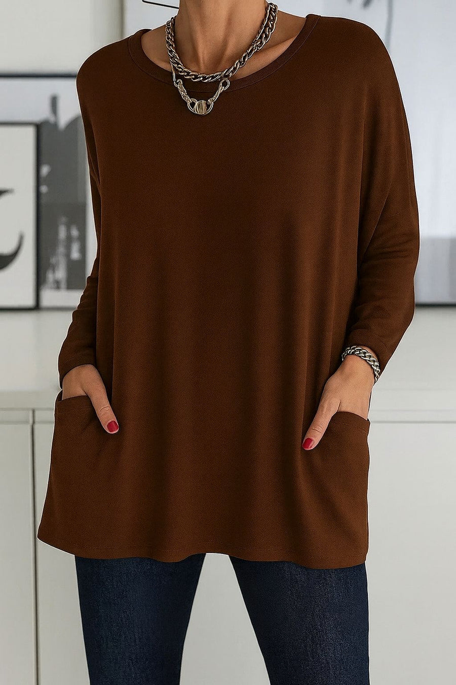 Tinalhas – Blusa Longa Fluida