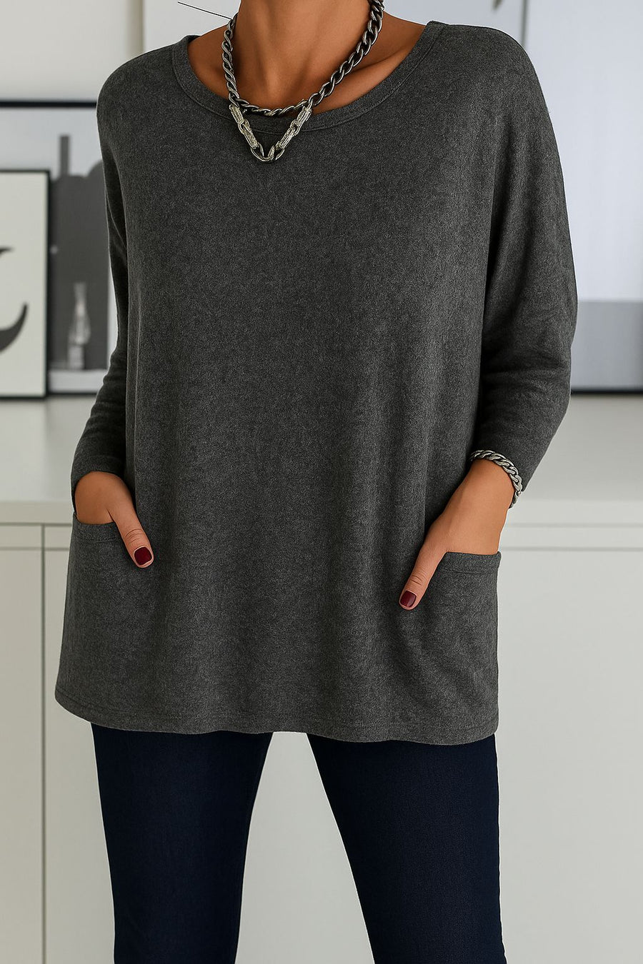 Tinalhas – Blusa Longa Fluida