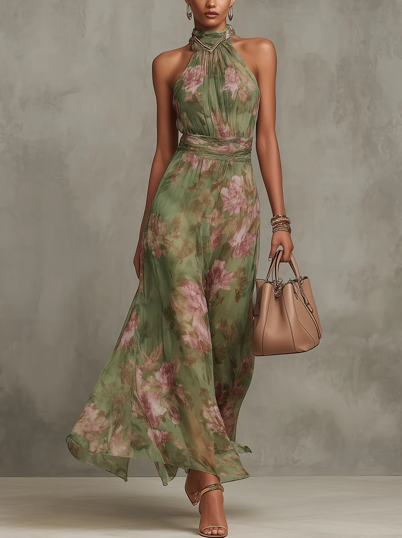 Ofir – Vestido Maxi Halter Floral