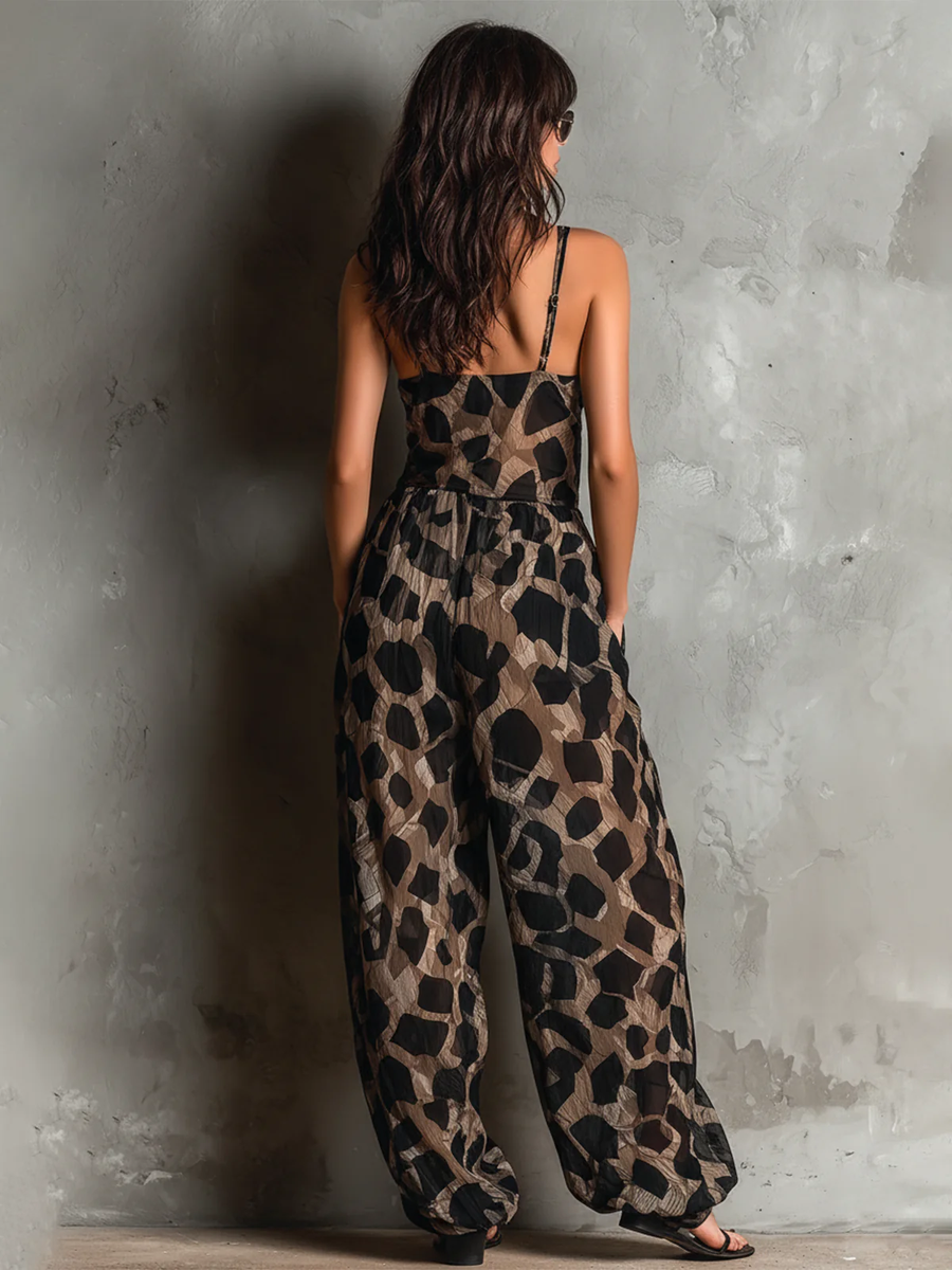 Curopos – Macacão de Chiffon com Decote Halter