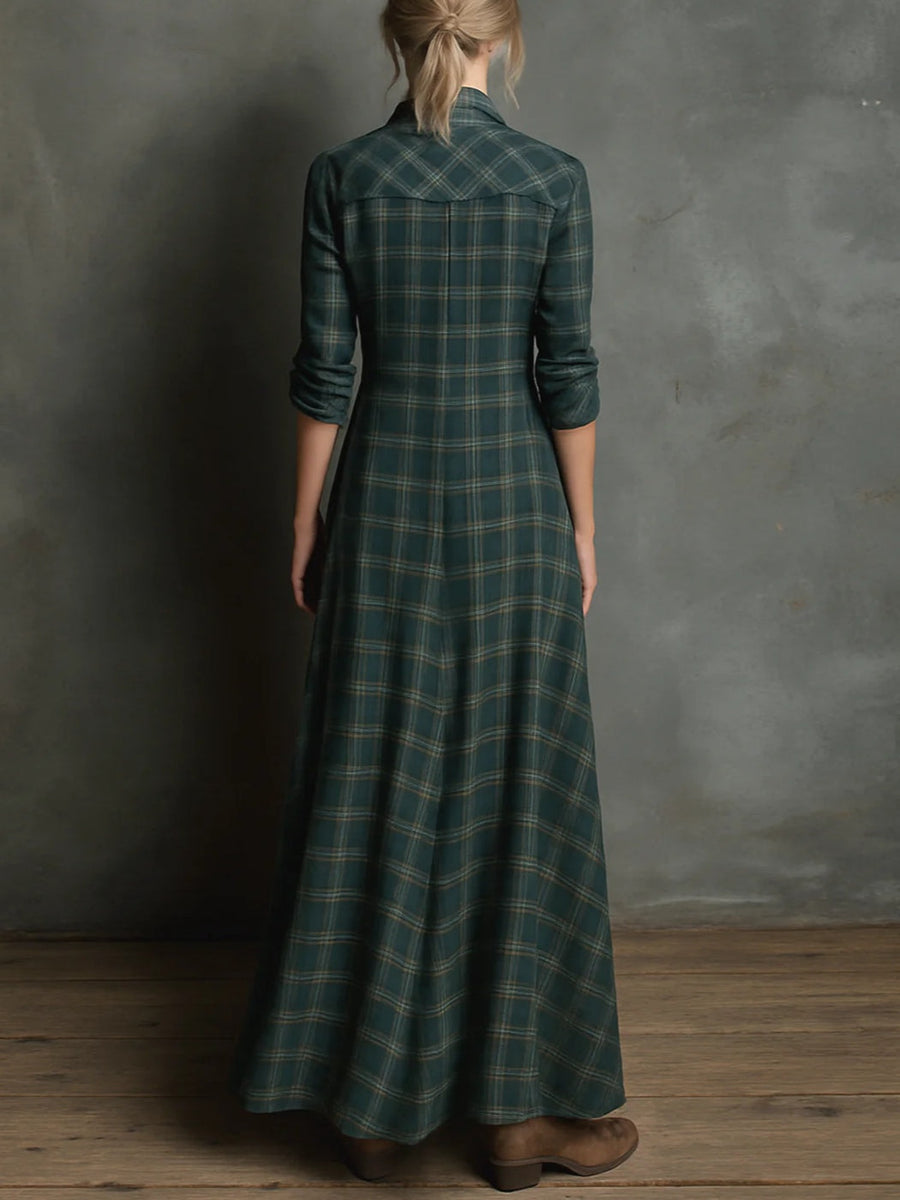 Gavião – Vestido Maxi Xadrez