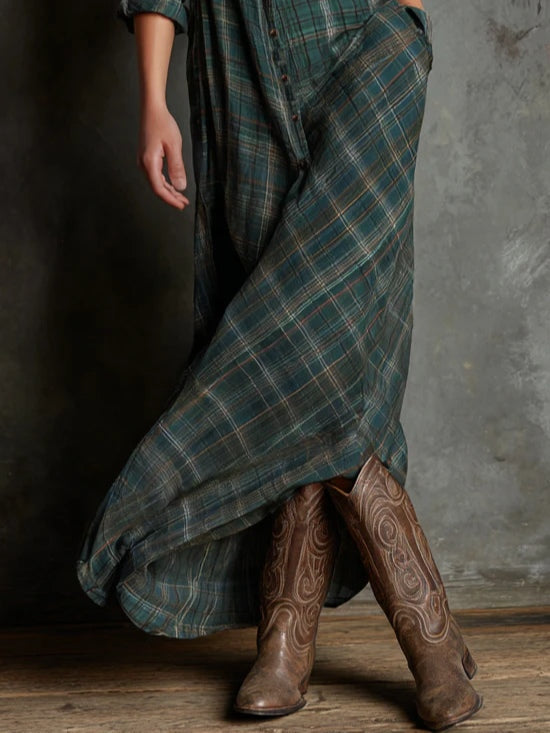 Gavião – Vestido Maxi Xadrez
